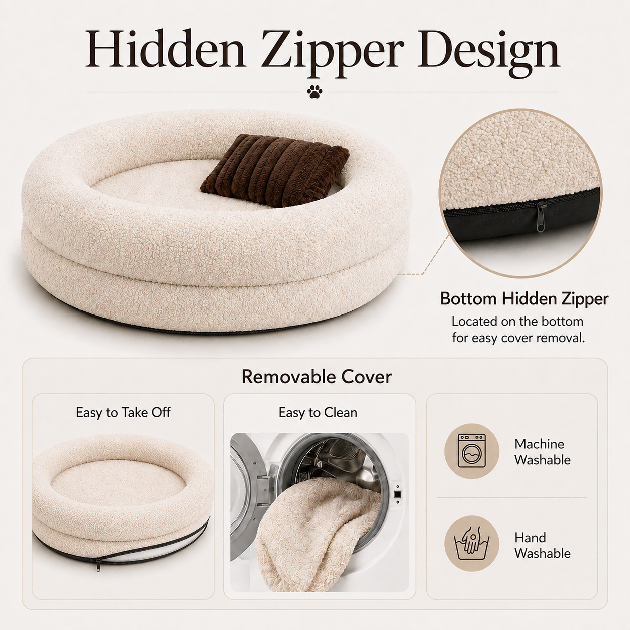 Wholesale Boucle Fabric Orthopedic Memory Dog Bed