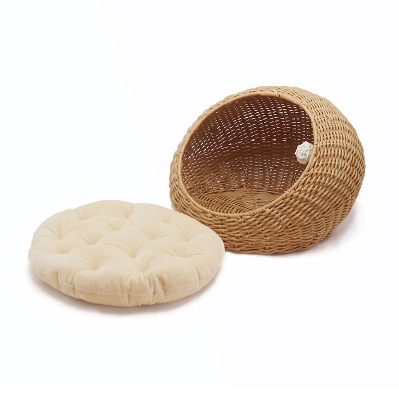 Rattan scratching cat house