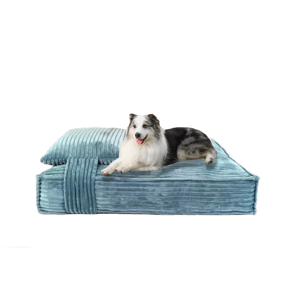 Corduroy orthopedic memory foam dog bed