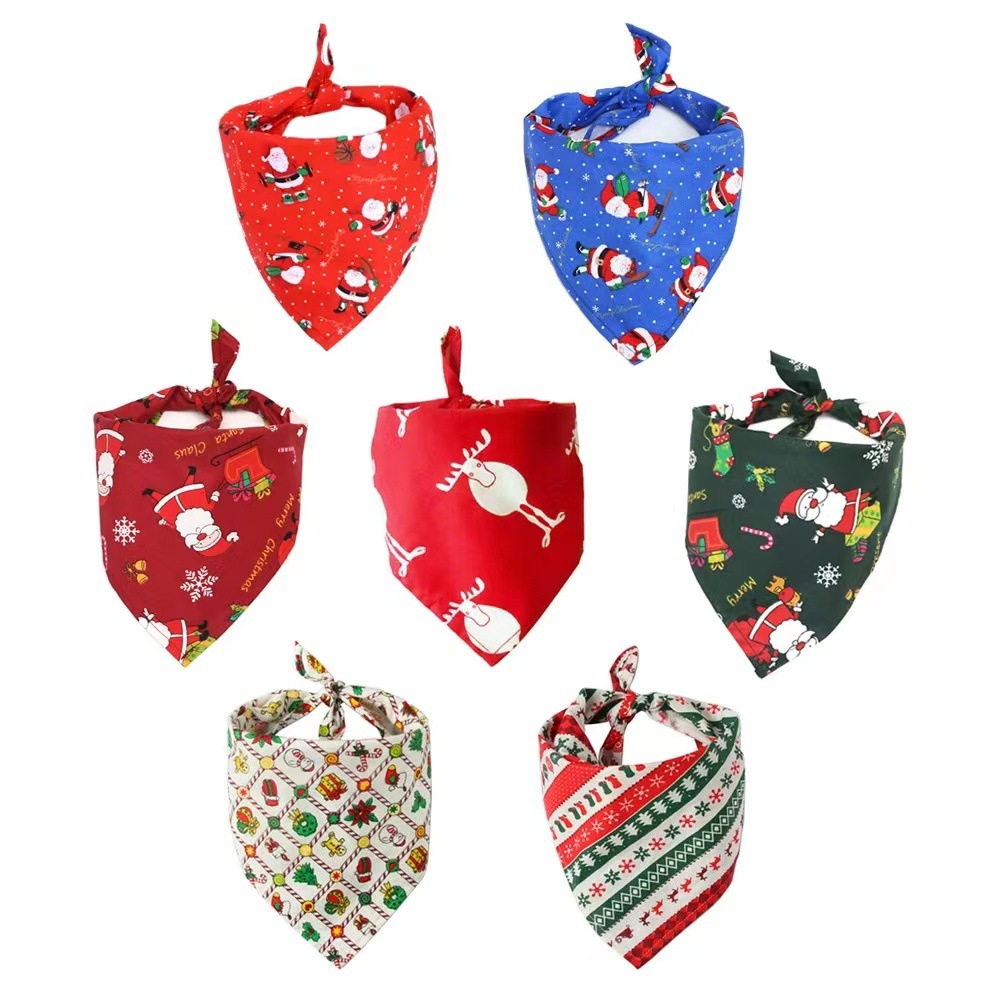Christmas Pet Bandana, Festive Dog Triangle Scarf