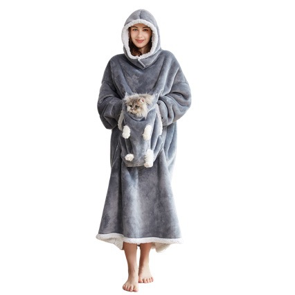 Wearable Blanket Hoodie With Kangaroo Pocket