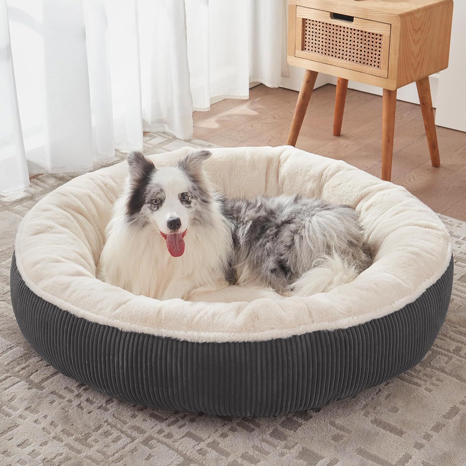 Cozy Corduroy Donut Pet Bed