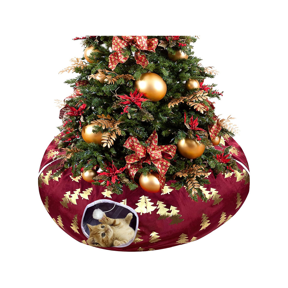 Christmas Cat Tunnel Bed