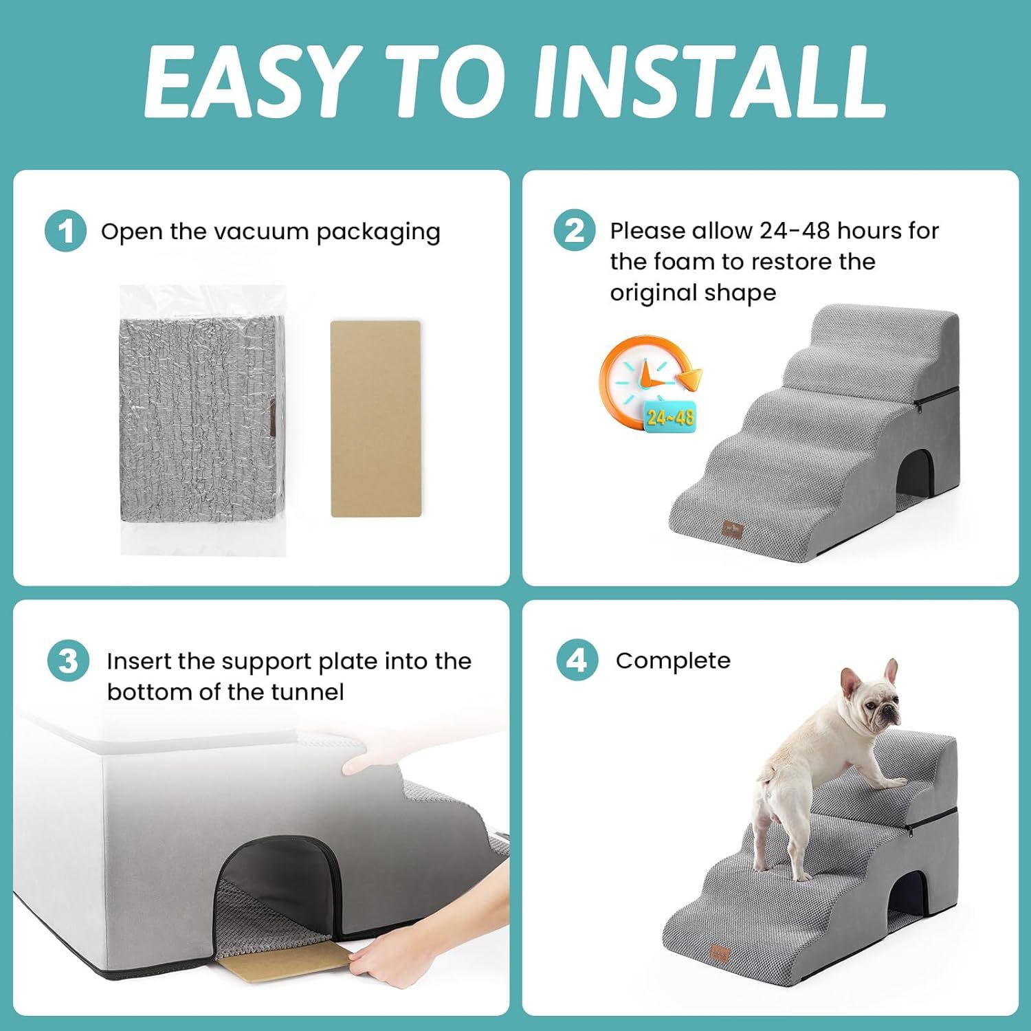 5-Step Foldable Pet Climbing Ladder