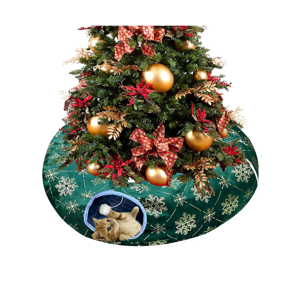 Christmas Cat Tunnel Bed