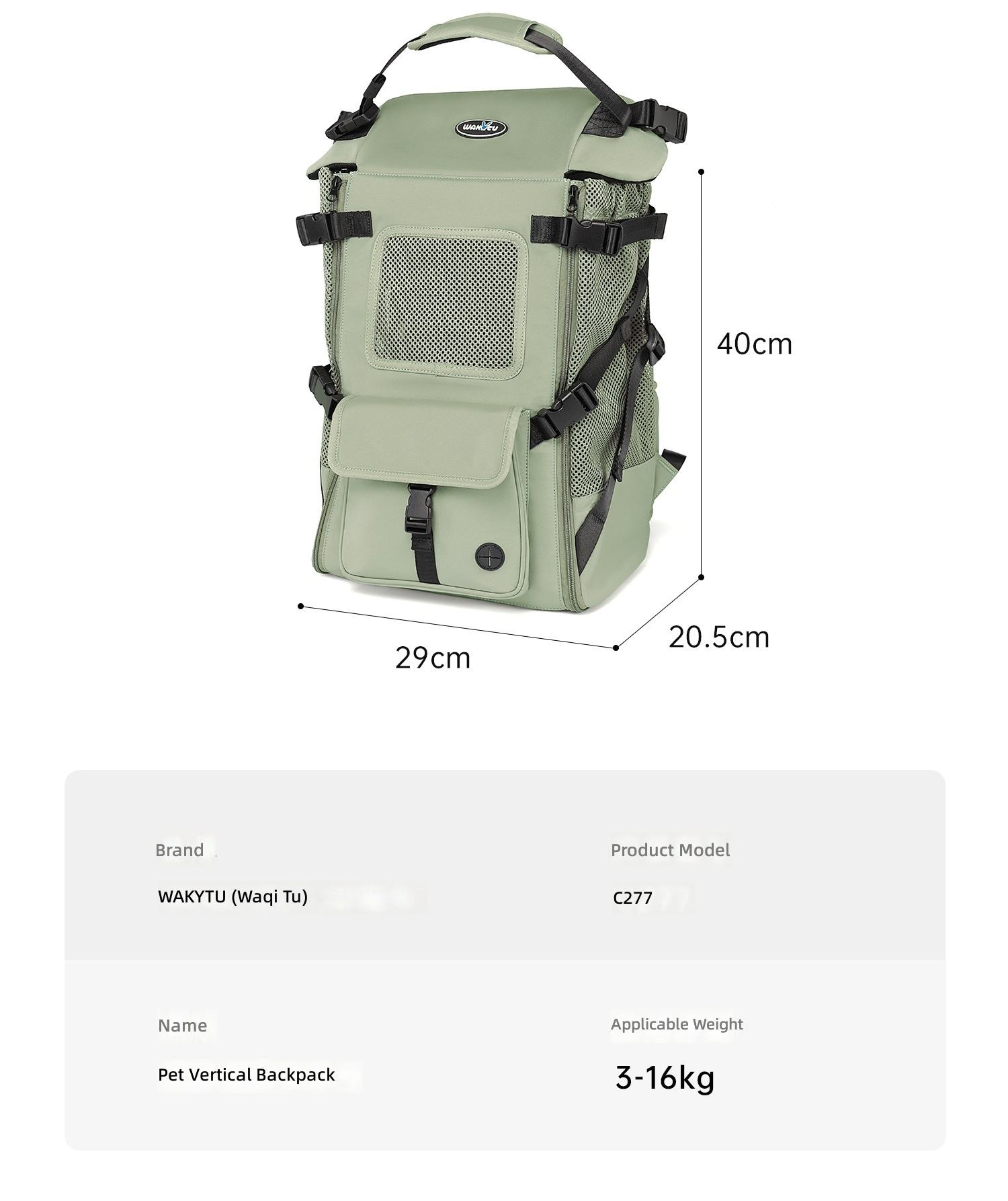 Large Capacity Pet Backpack Carrier