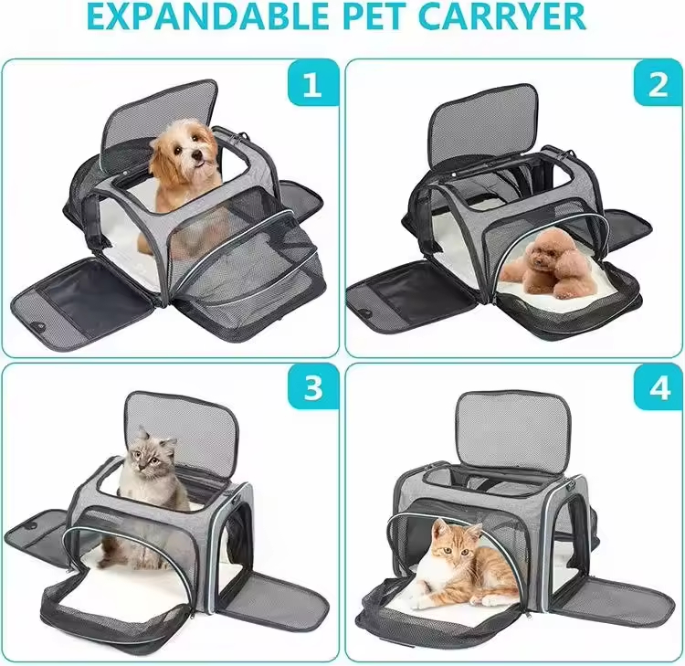 Double expanded pet carrier