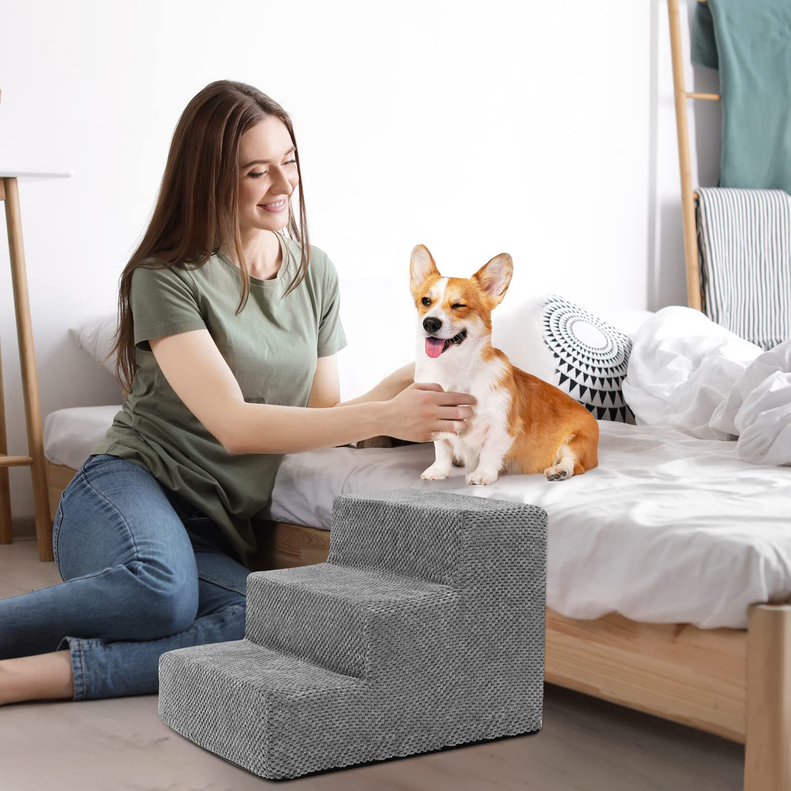 3-Step Non-Slip Pet Stairs