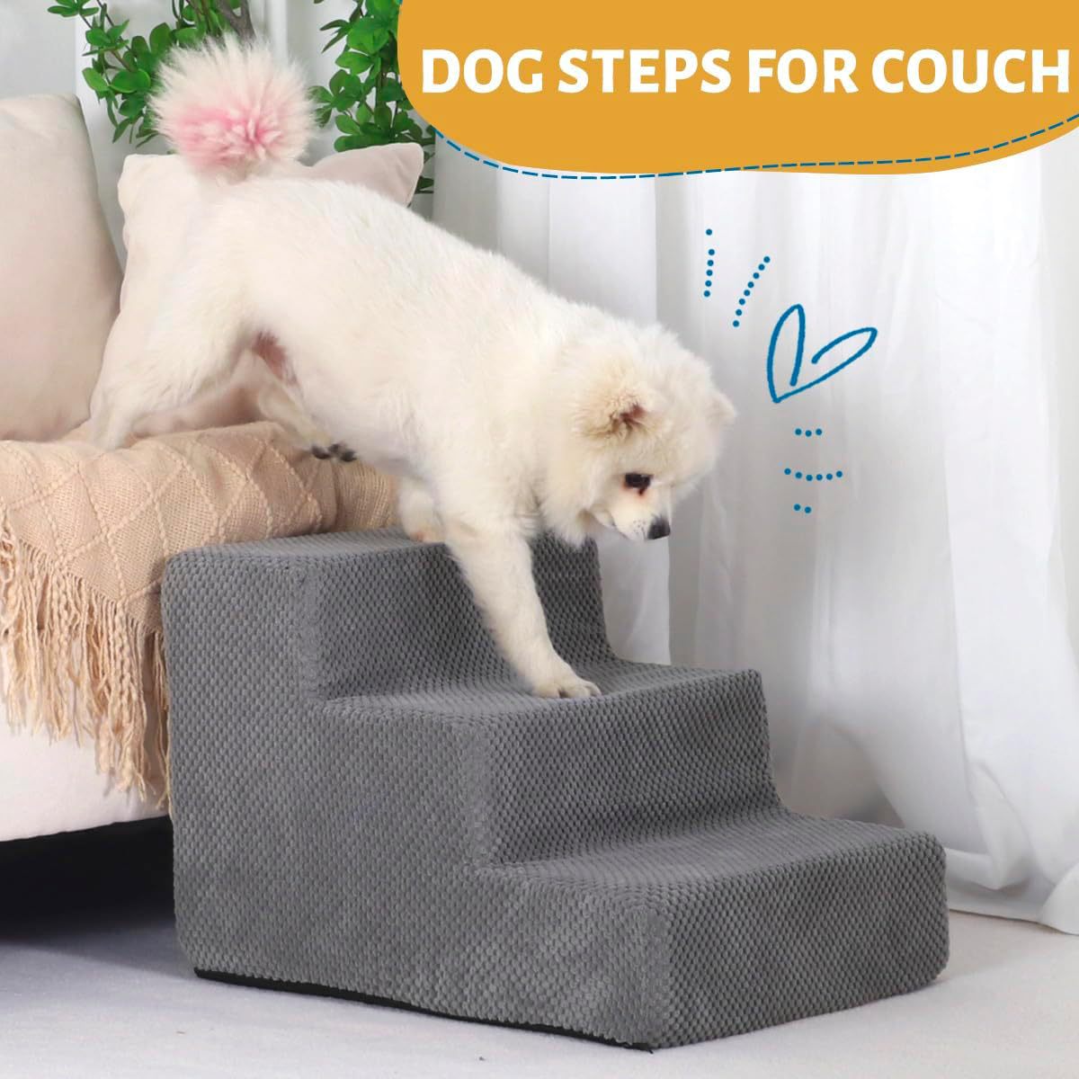 3-Step Non-Slip Pet Stairs