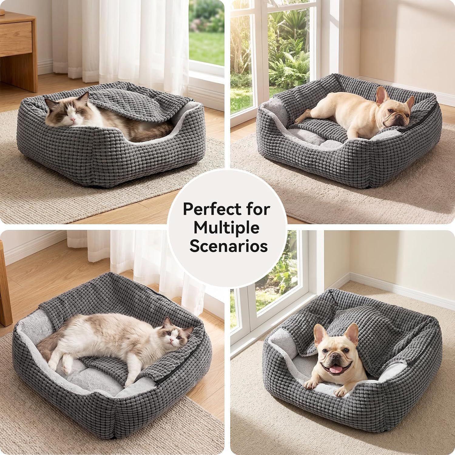 custom Dog Bed with Attached Blanket