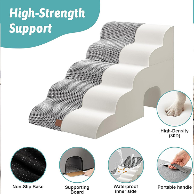 5-Step Foldable Pet Climbing Ladder