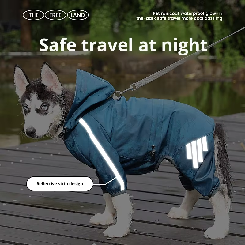 Professional waterproof dog raincoat
