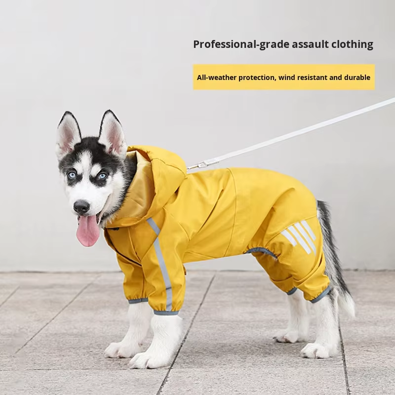 Professional waterproof dog raincoat
