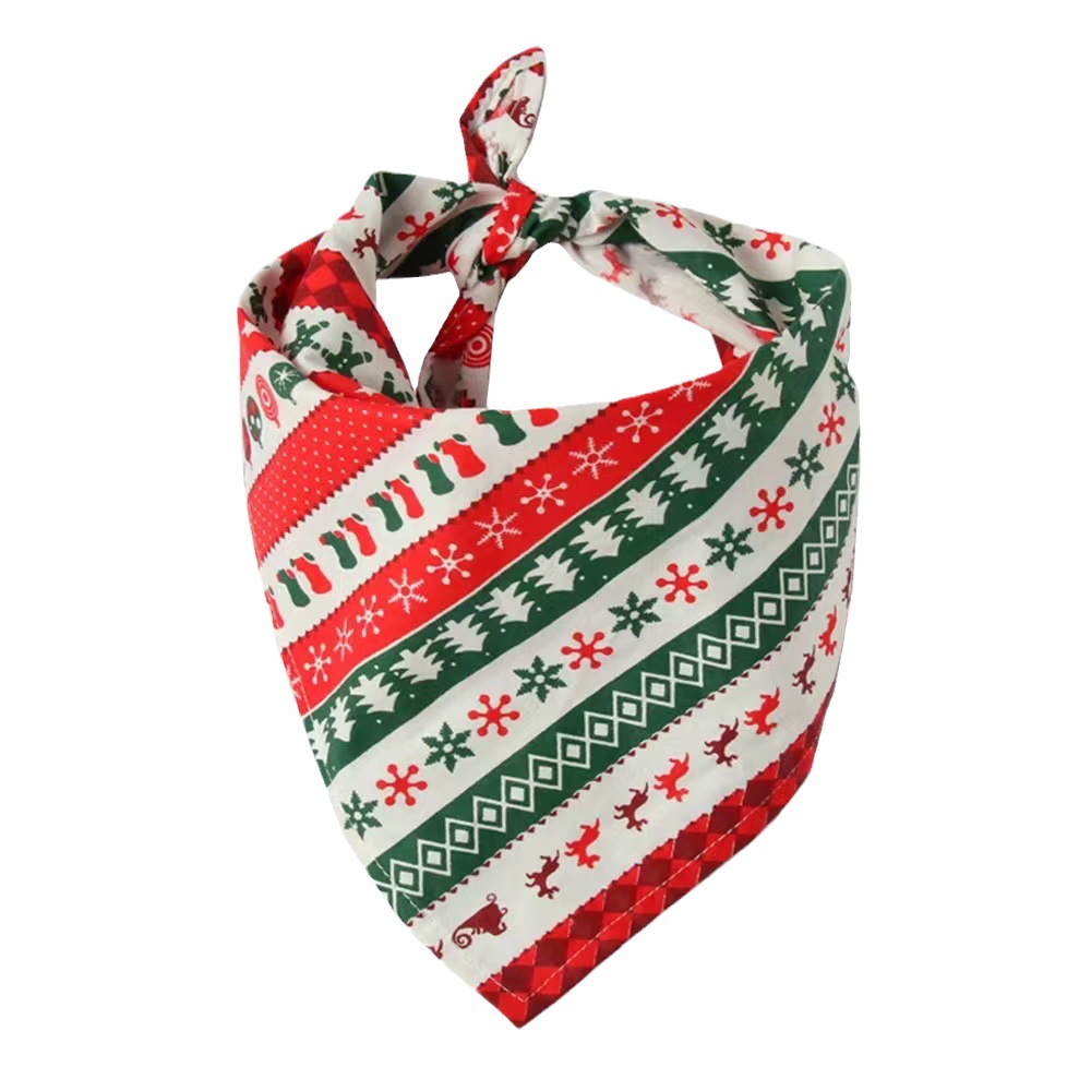 Christmas Pet Bandana, Festive Dog Triangle Scarf