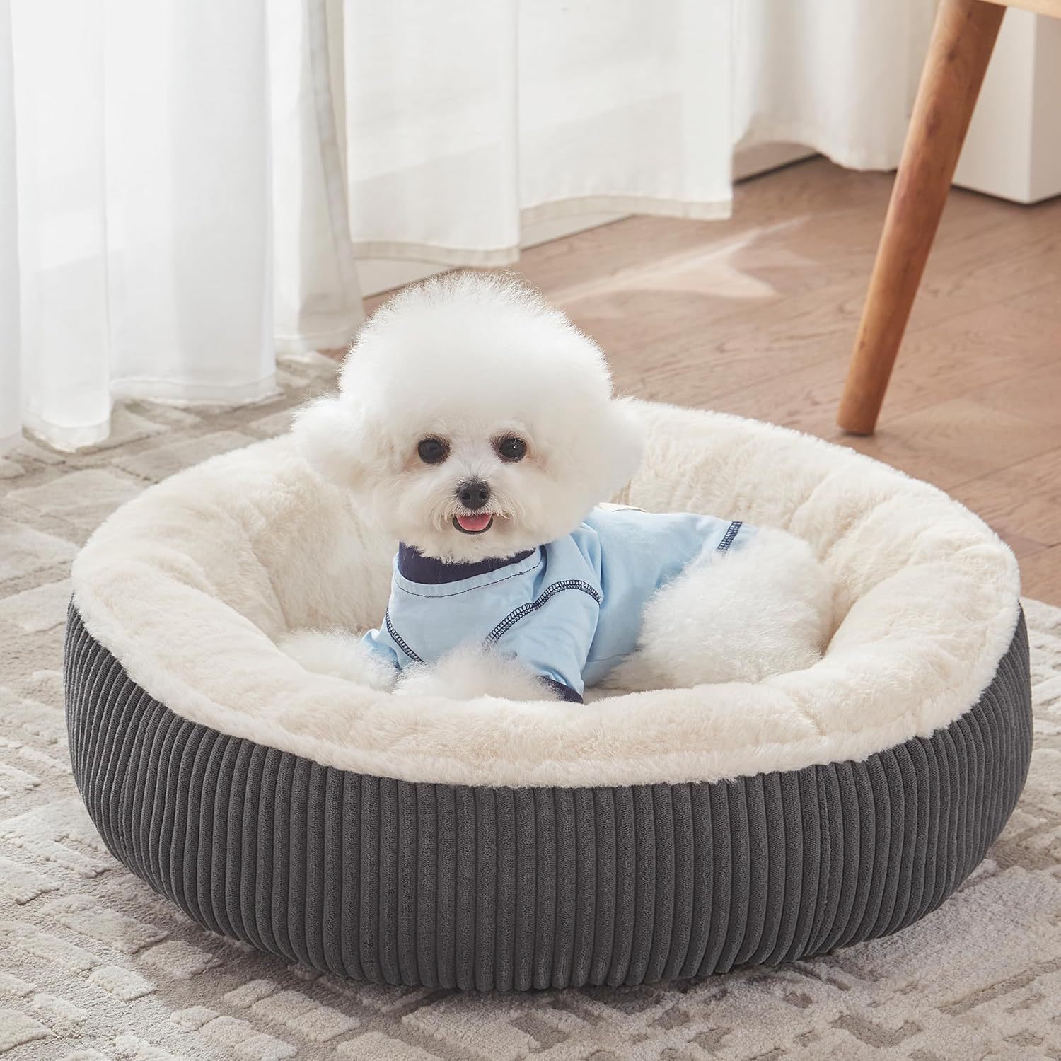 Wholesale Cozy Corduroy Donut Pet Bed