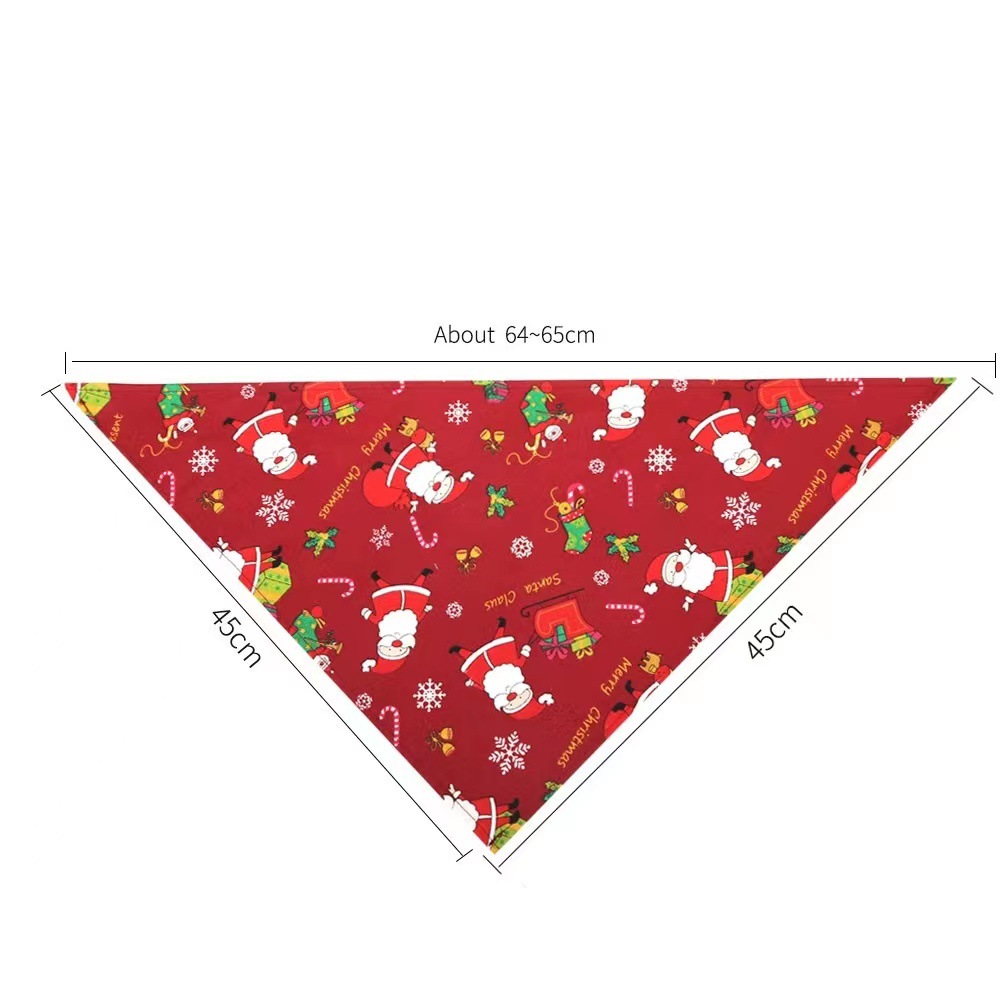 Christmas Pet Bandana, Festive Dog Triangle Scarf