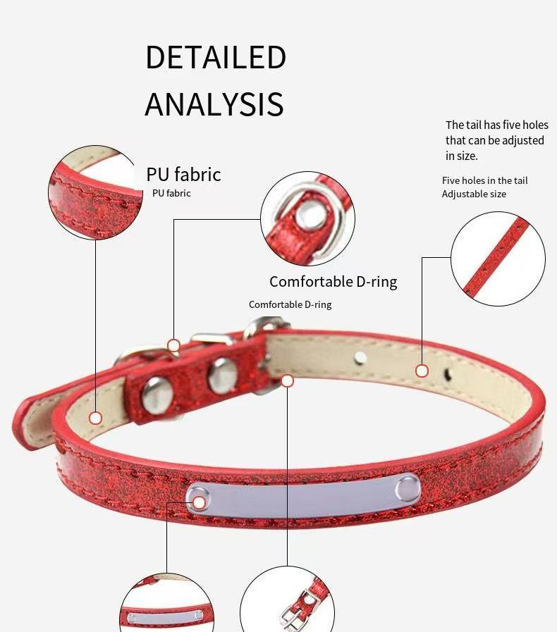Shiny Engraved Cat Collar