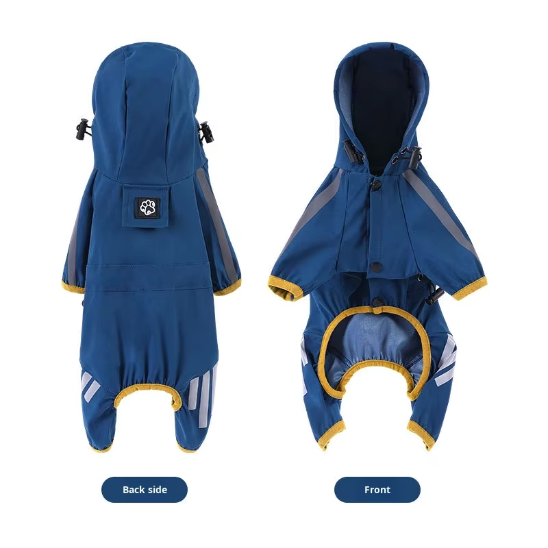 Professional waterproof dog raincoat