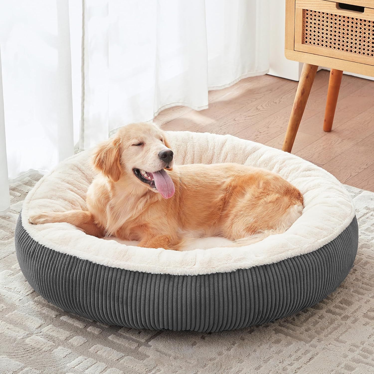 Cozy Corduroy Donut Pet Bed