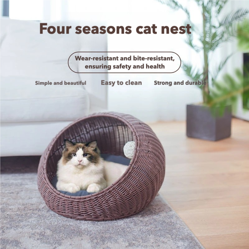 Rattan scratching cat house